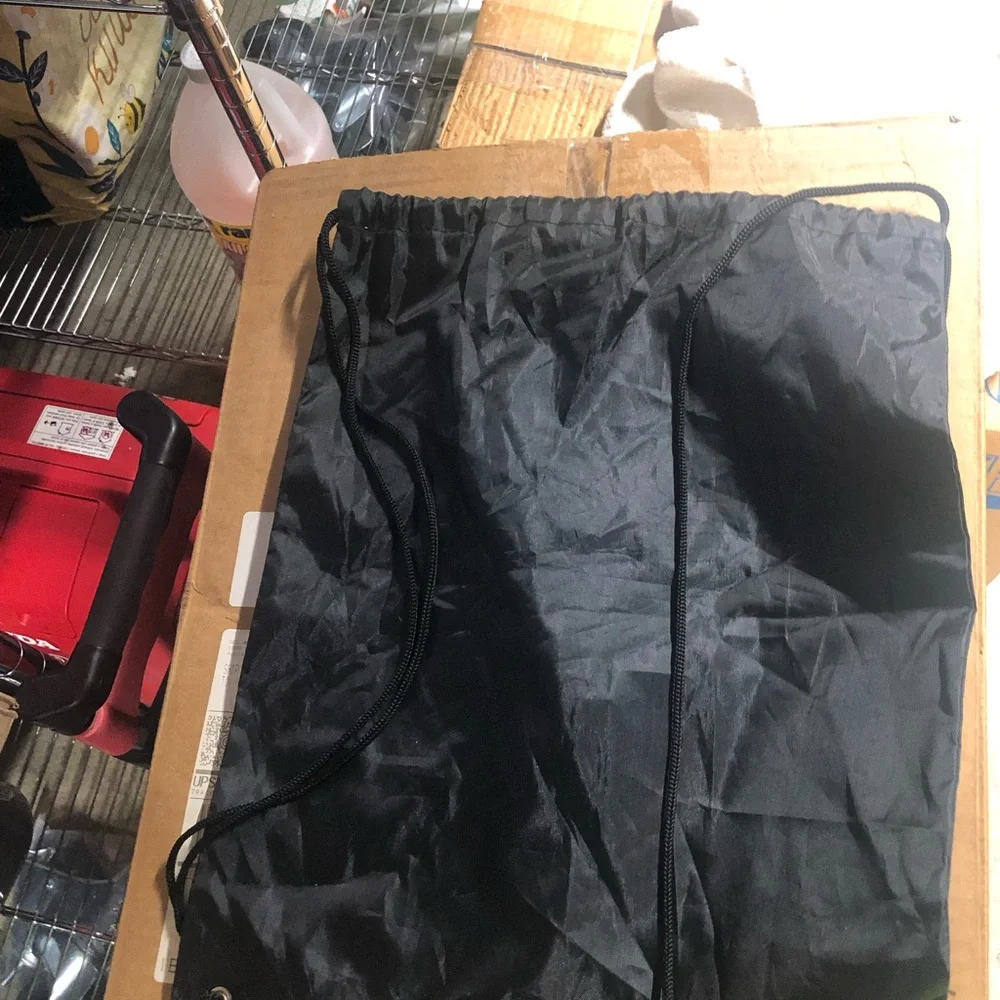 Nike Black Drawstring Gym Sack with White Swoosh & 